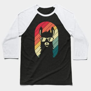 Distressed Vintage Sunset Llama Baseball T-Shirt